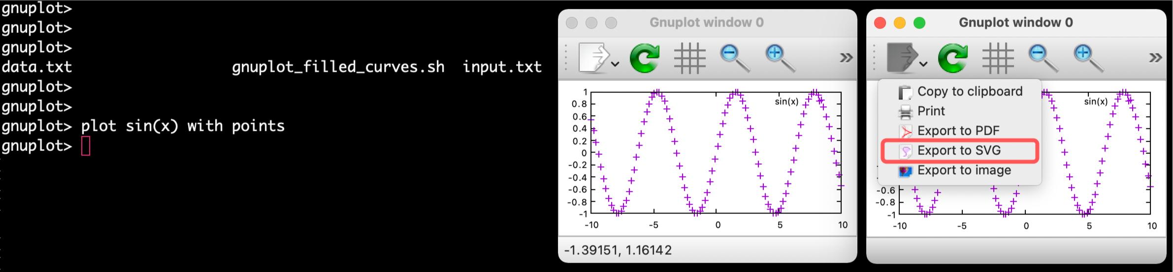 Open Gnuplot in the Terminal